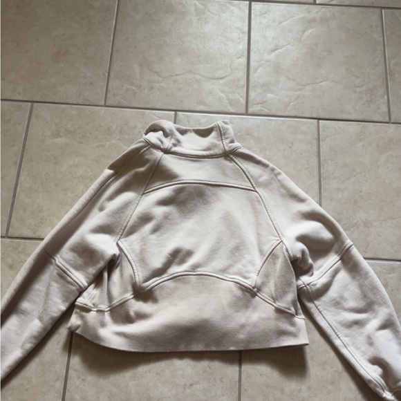 Women's Cream Cropped Hoodie - Picture 2 of 2